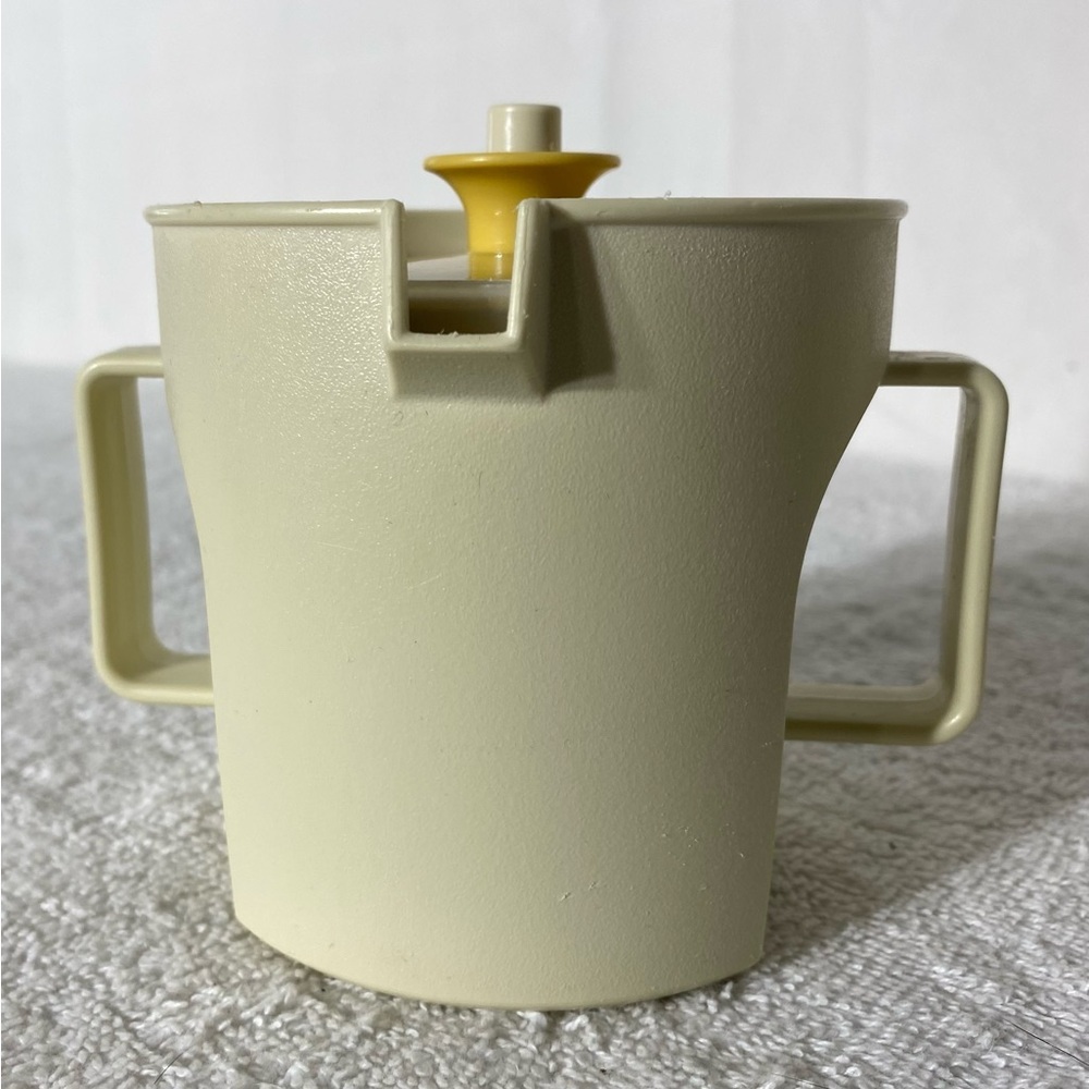 Vintage Tupperware Beige Creamer With Harvest Gold Lid